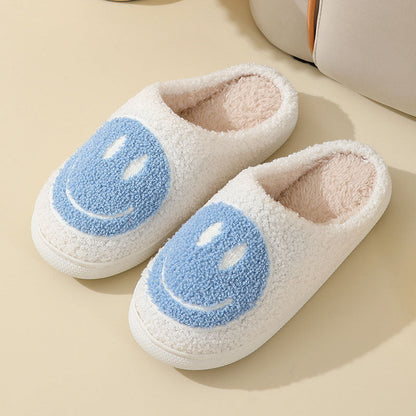 Weiche Pelzpantoffel Smiley Muster Warm