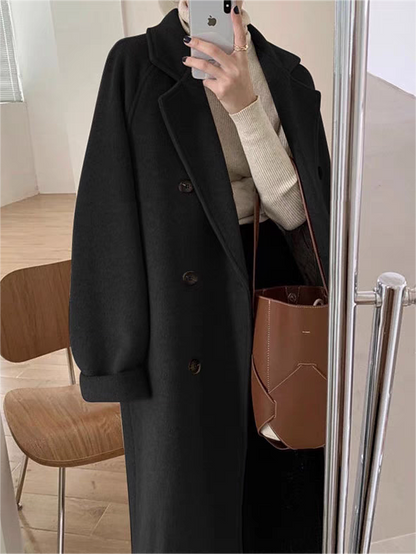Damenschal Mantel Oversized Lang Reverskragen Mit Gürtel
