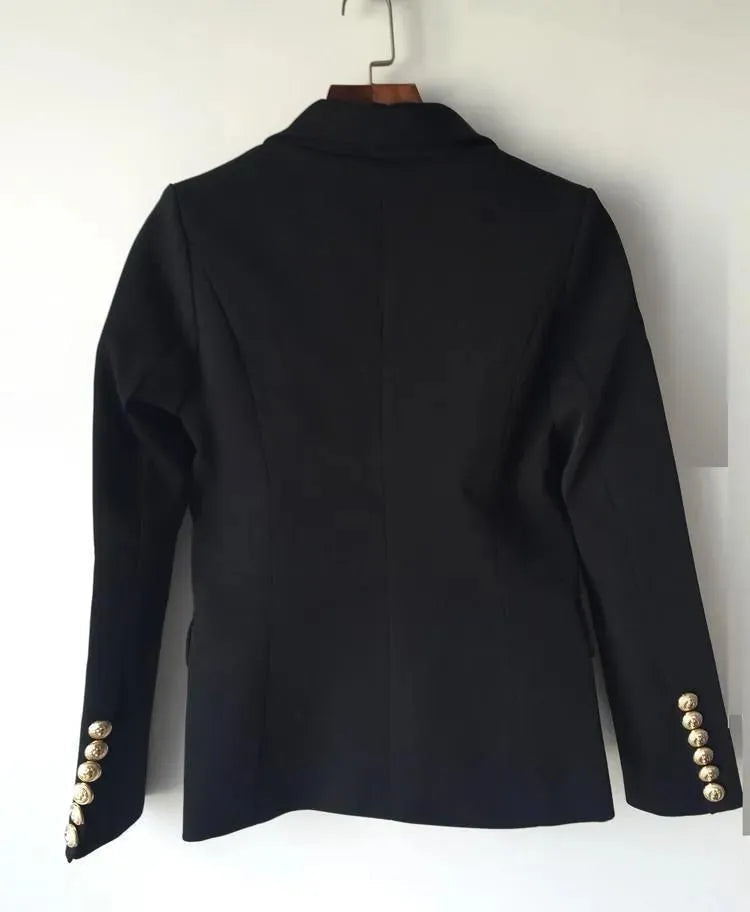 Eleganter Damen Blazer Business Unifarben Schwarz - BerlinGlamour