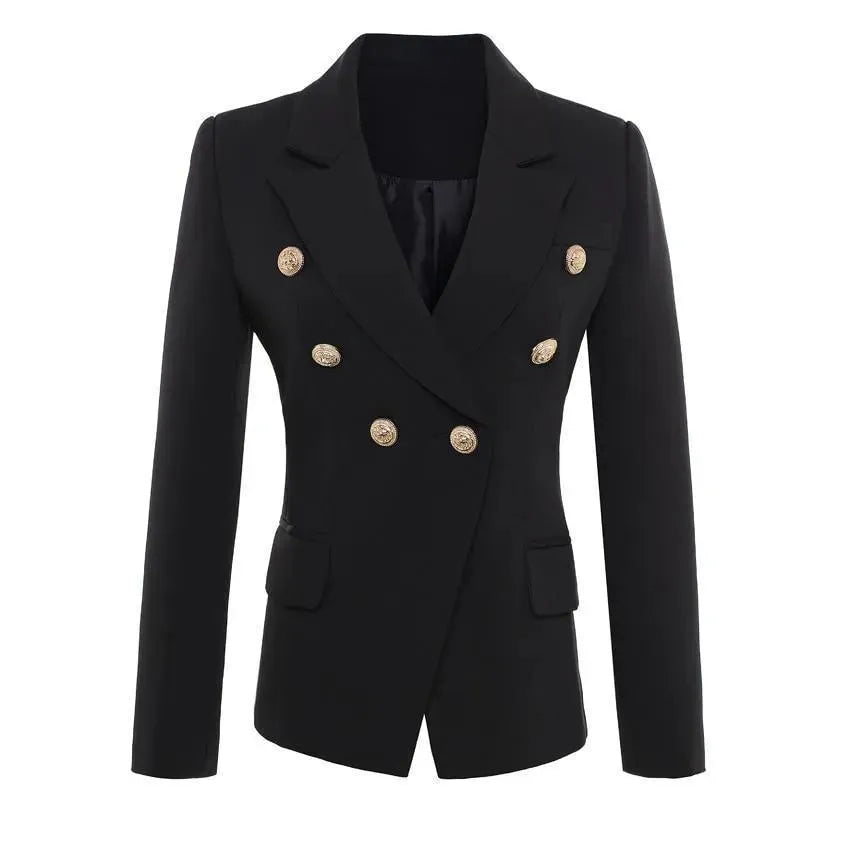 Eleganter Damen Blazer Business Unifarben Schwarz