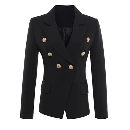 Eleganter Damen Blazer Business Unifarben Schwarz