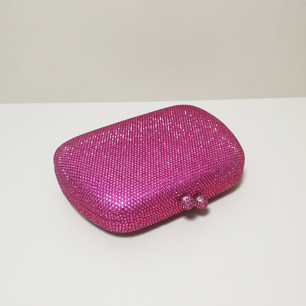 Glitzernde Abendtasche Damen Clutch mit Strasssteinen Pink