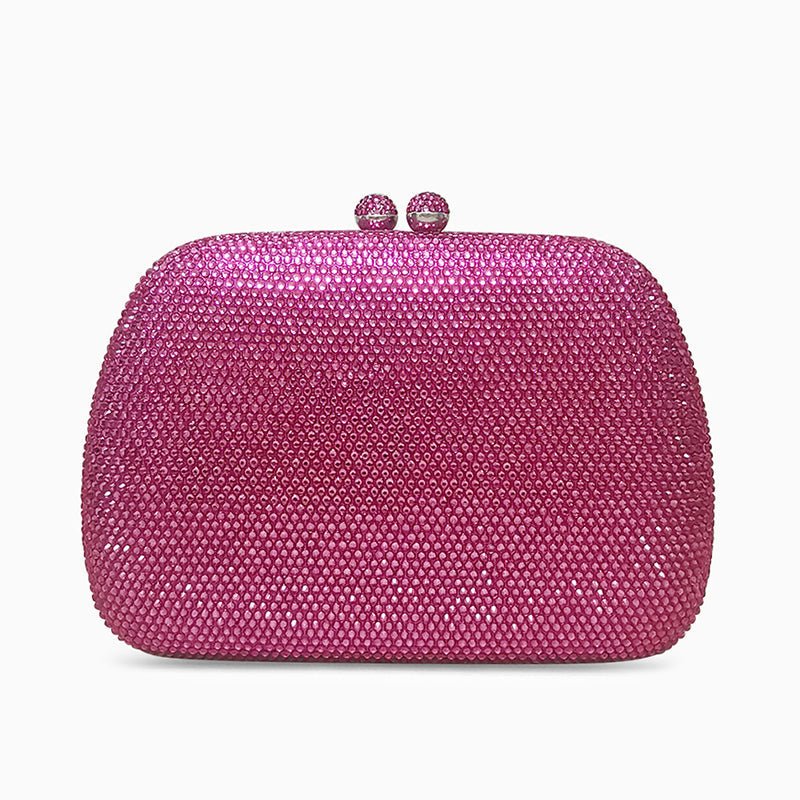 Glitzernde Abendtasche Damen Clutch mit Strasssteinen Pink - BerlinGlamour
