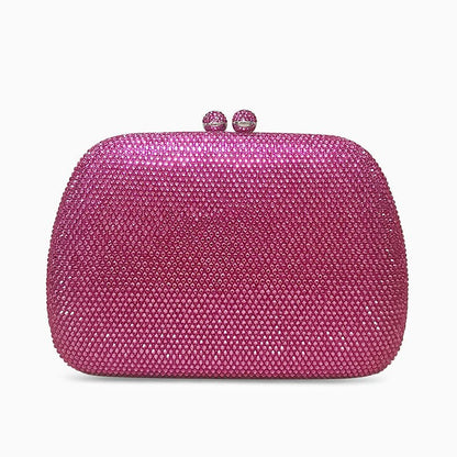 Glitzernde Abendtasche Damen Clutch mit Strasssteinen Pink - BerlinGlamour