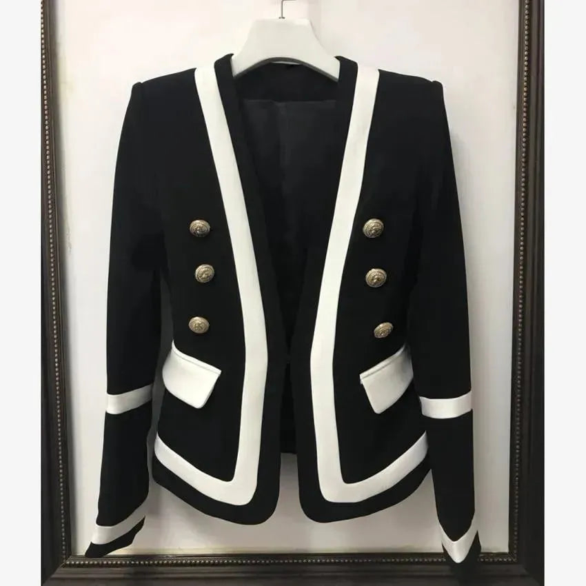 Damen Blazer Tuxedo Style Modern Patchwork