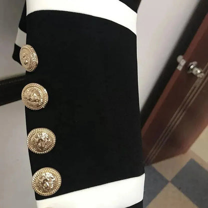 Damen Blazer Tuxedo Style Modern Patchwork