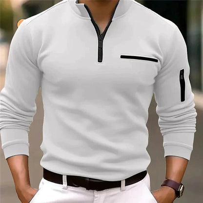 Herren Pullover Viertelreißverschluss Warm