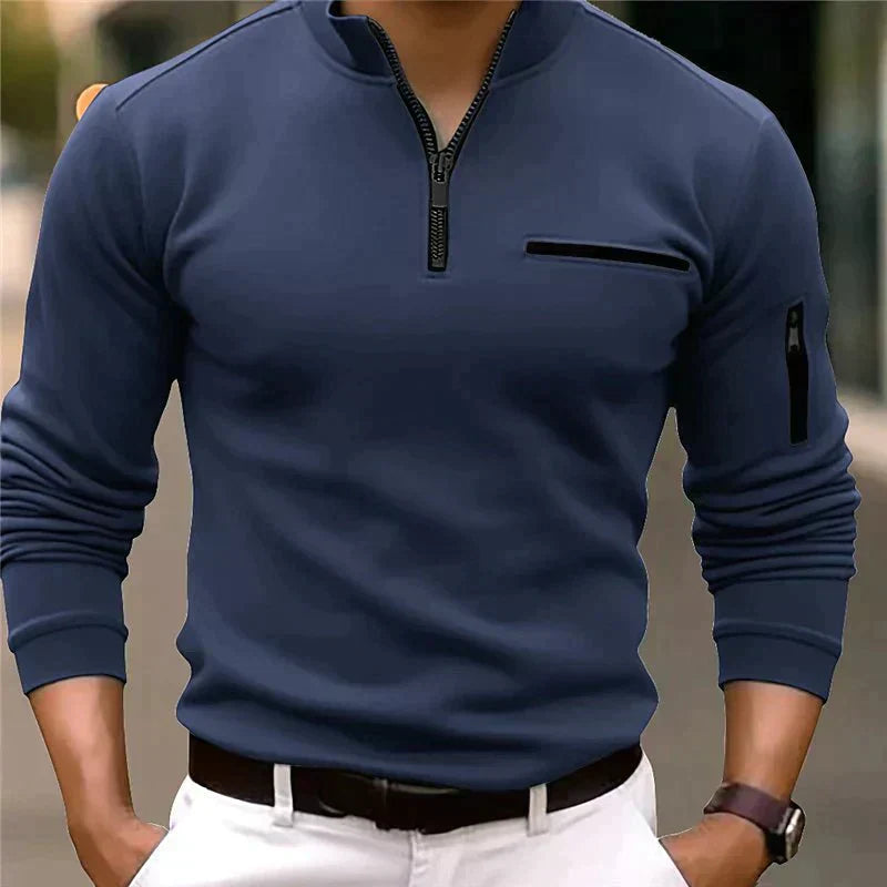 Herren Pullover Viertelreißverschluss Warm - BerlinGlamour
