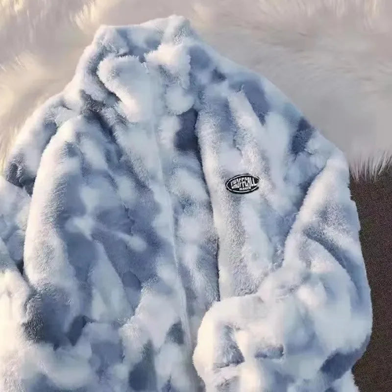 Tie-Dye Fleecejacke Damen Farbenfroh Warm - BerlinGlamour