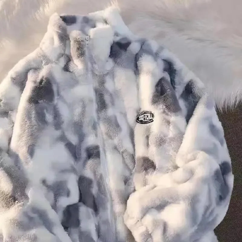Tie-Dye Fleecejacke Damen Farbenfroh Warm