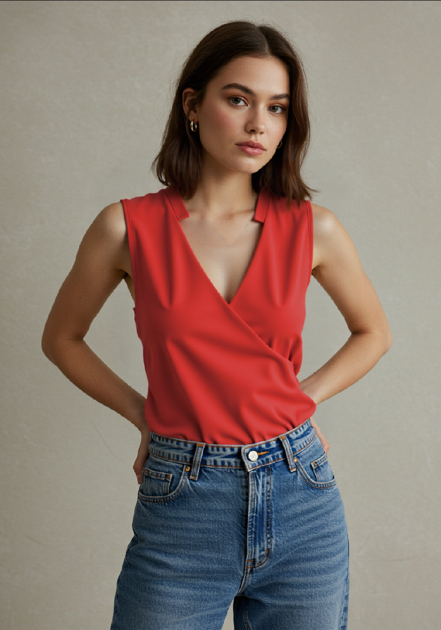 Elegantes Damen Top Ärmellos Einfarbig Sommer