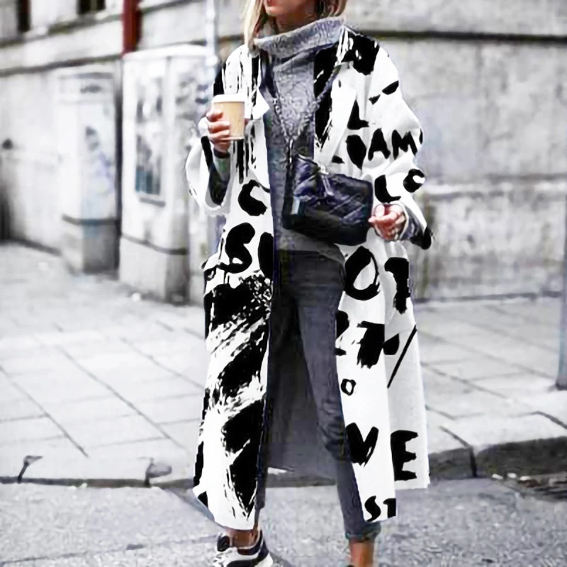 Damen Trenchcoat Lang Übergröße Jacke Elegante