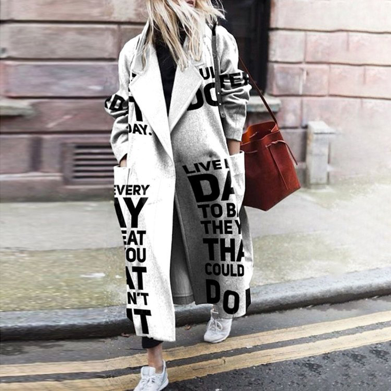 Damen Trenchcoat Lang Übergröße Jacke Elegante