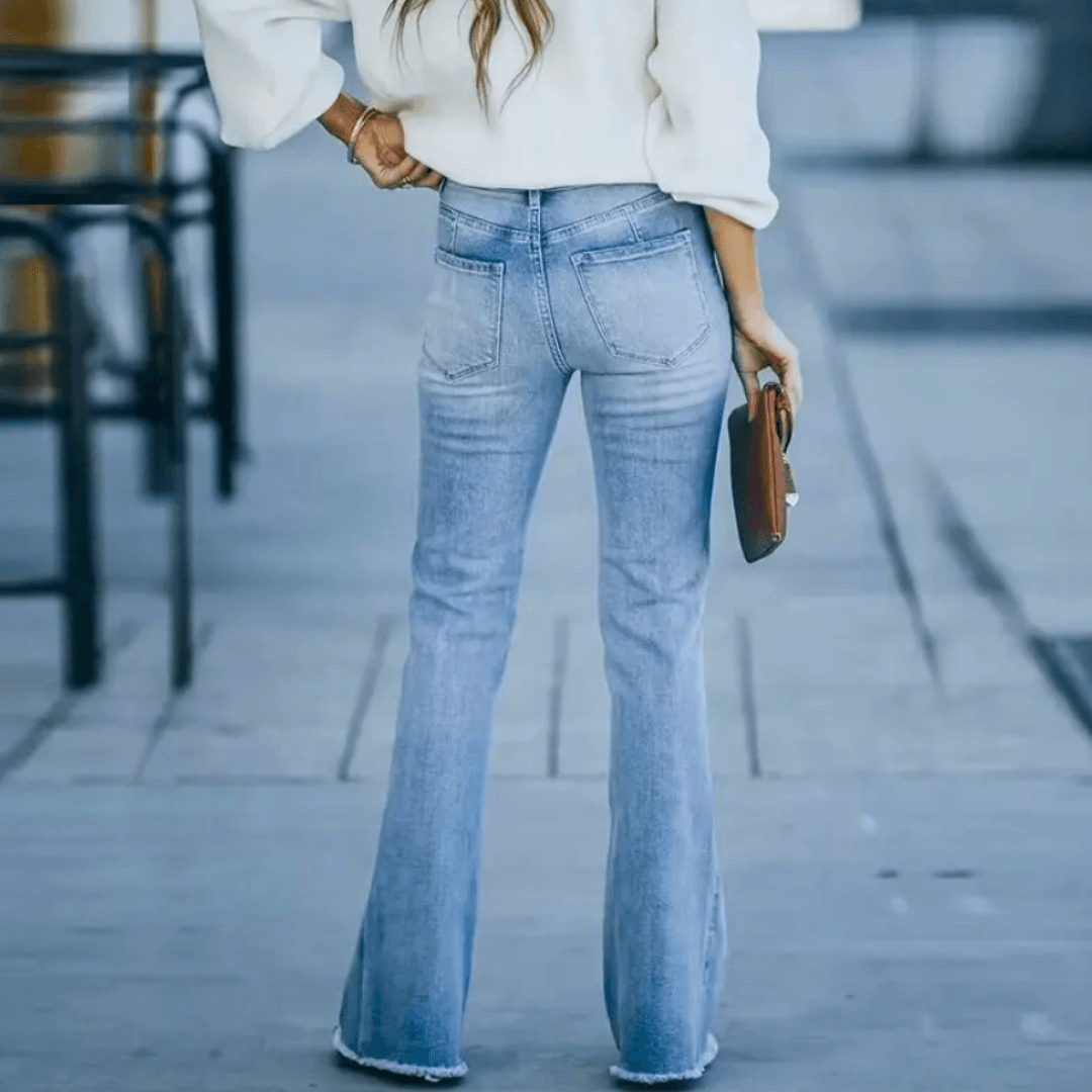 Damen Jeans Höhe Taille Gerader Schnitt Frühling