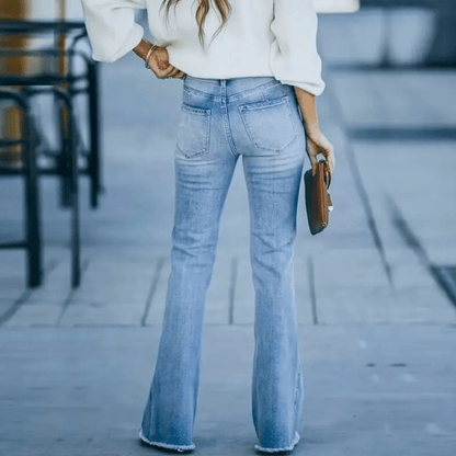 Damen Jeans Höhe Taille Gerader Schnitt Frühling
