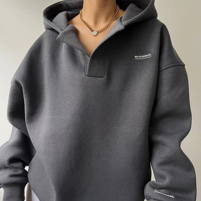 Damen Hoodie Oversized Kapuze Trendy Modern