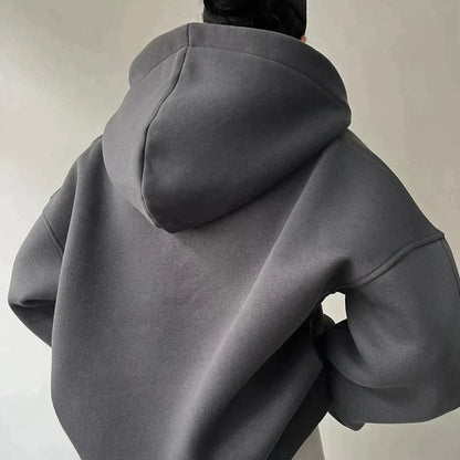 Damen Hoodie Oversized Kapuze Trendy Modern