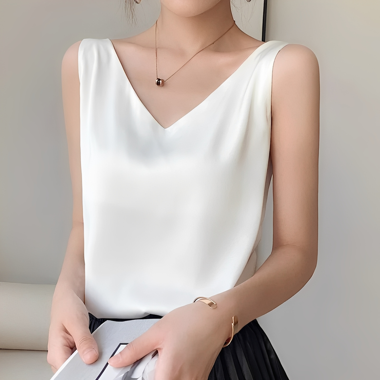 Elegantes Damenoberteil V-Ausschnitt Modern Frauen Tops - BerlinGlamour