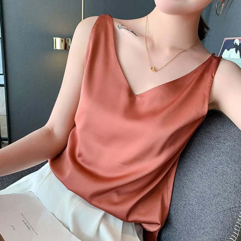 Damen Tanktop Weich Seidig Sommer