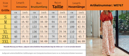 Frauen Set Zweiteilig V-Ausschnitt Hose Weitbein
