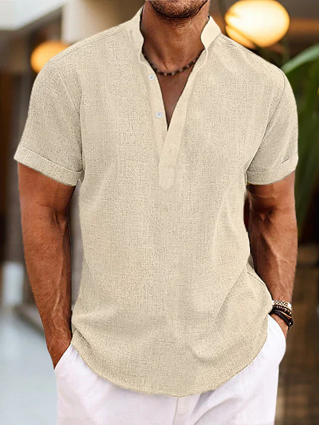 Herren Poloshirt Bequem V-Ausschnitt Hochwertig