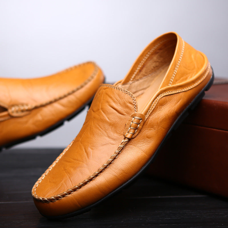 Herren Loafer Echtleder Schuhe Schwarz Elegant