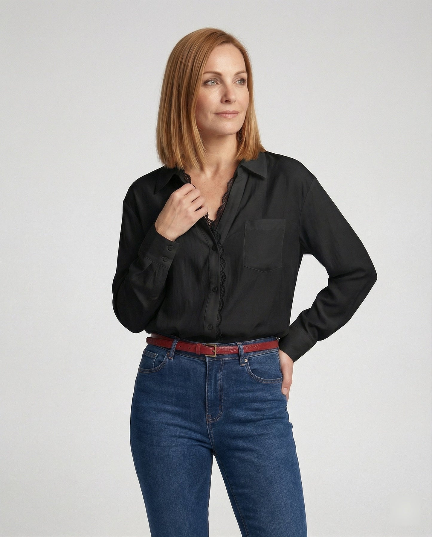 Damenbluse Spitze Elegant Frauenbluse