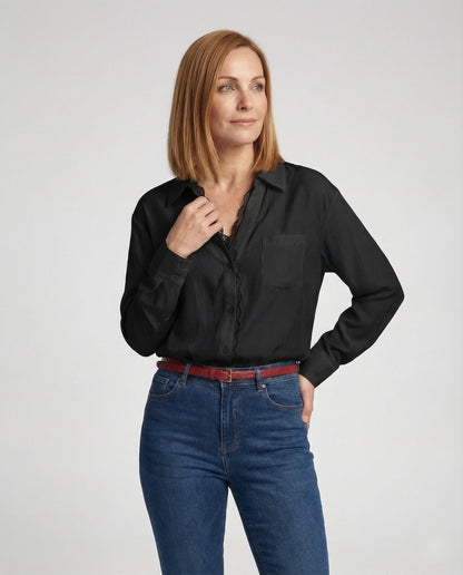 Damenbluse Spitze Elegant Frauenbluse