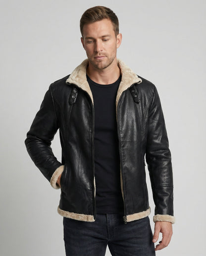 Lederjacke Herren Warm Lederjacke Innenfutter - BerlinGlamour