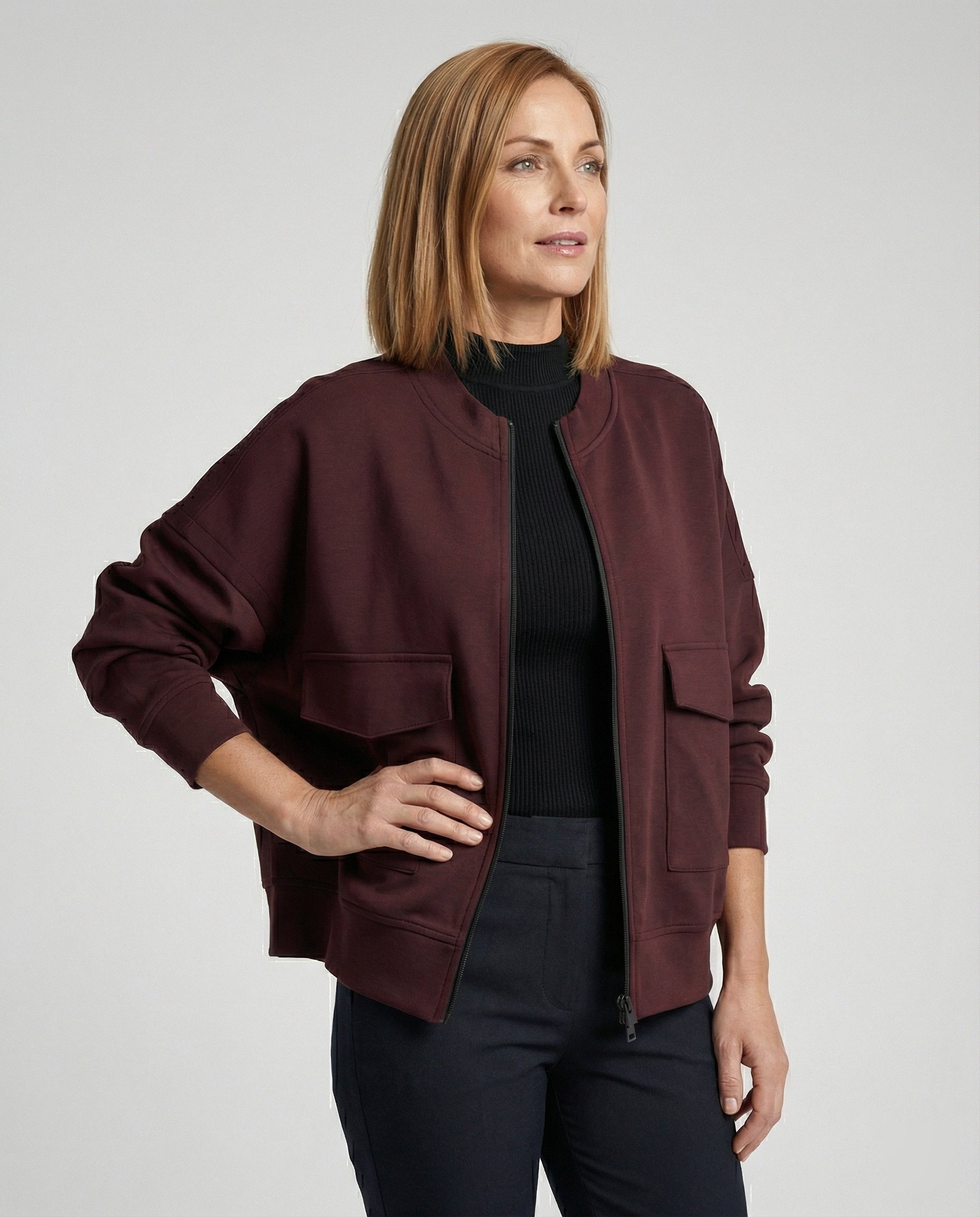 Damen Bomberjacke Modern mit vielen Taschen - BerlinGlamour