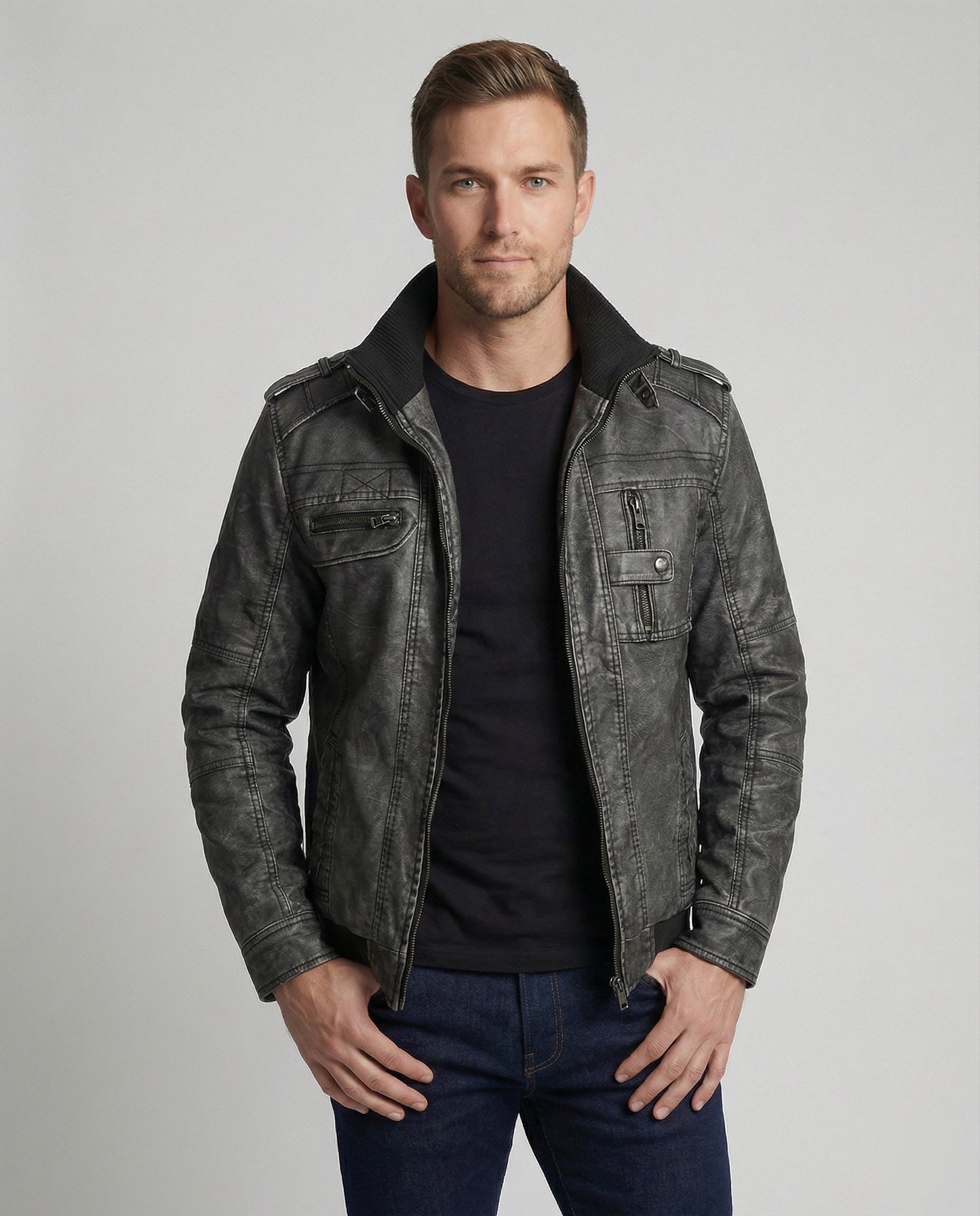 Schwarz Kurzjacke Damen Modern