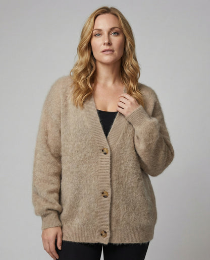Luxus Cardigan Damen Cashmere Weich Warm - BerlinGlamour