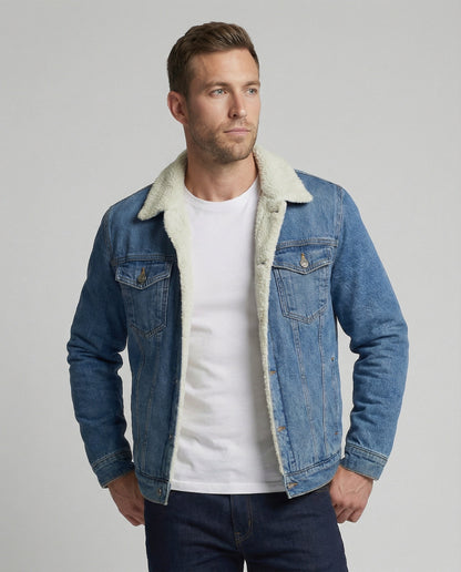 Warme Denim Jacke Herren Winter - BerlinGlamour