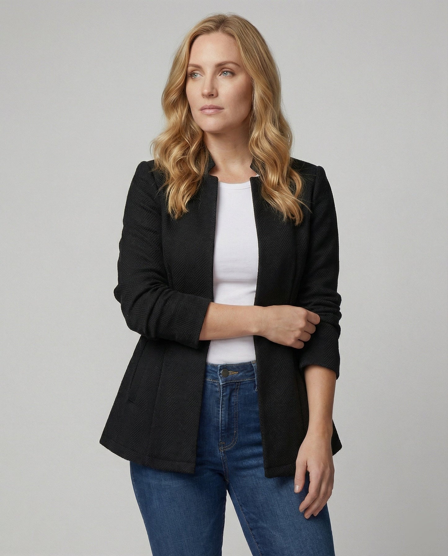 Ärmellose Damen Blazer Hahnentritt Style - BerlinGlamour