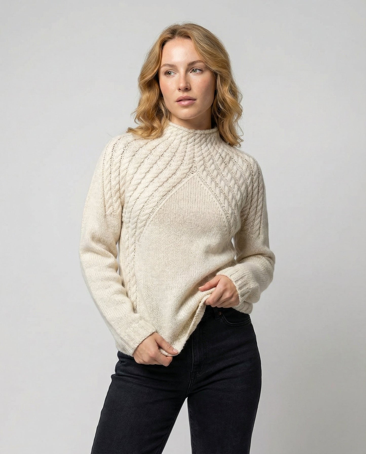 Damen Pullover Rippstrick Hochkragen Lässig - BerlinGlamour