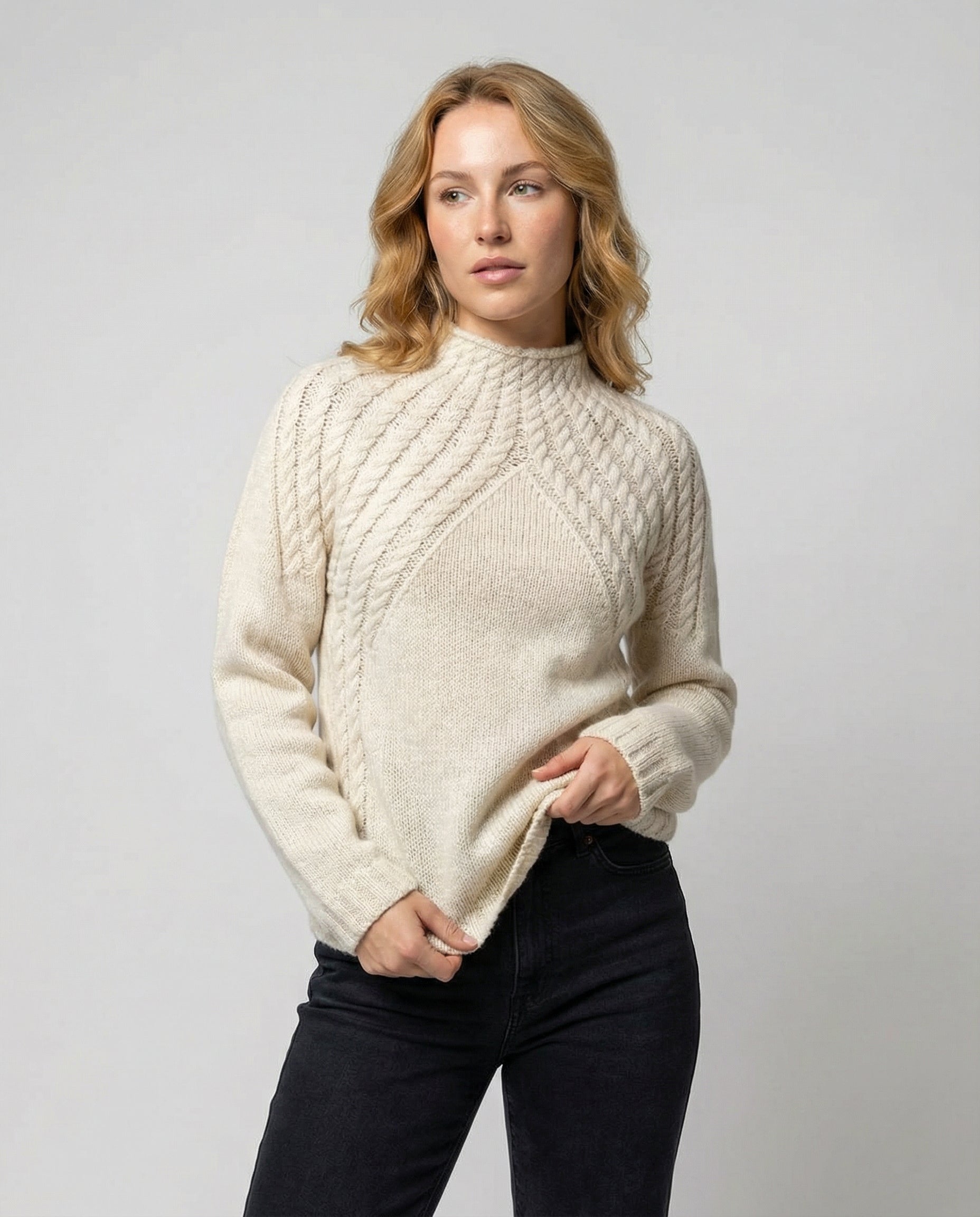 Damen Pullover Rippstrick Hochkragen Lässig - BerlinGlamour