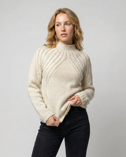 Damen Pullover Rippstrick Hochkragen Lässig - BerlinGlamour