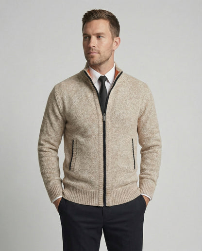 Herren Strickjacke Elegante Reißverschluss Steppjacke - BerlinGlamour