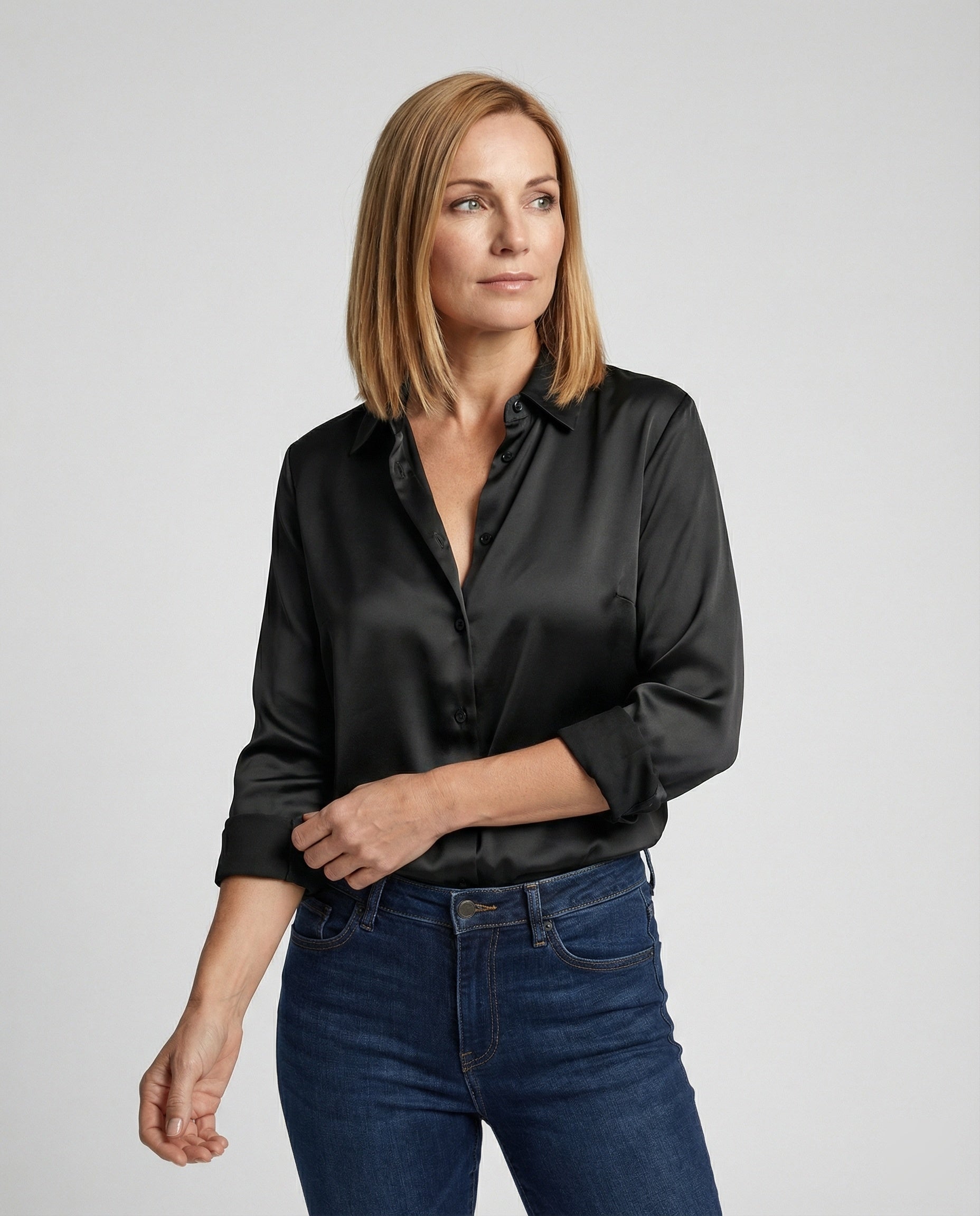 Damen Bluse Top Elegant Kurzarm - BerlinGlamour
