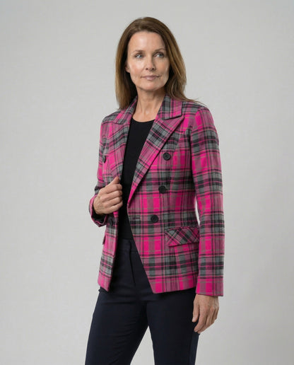 Damen Blazer Karierter Moderner Business Stil - BerlinGlamour