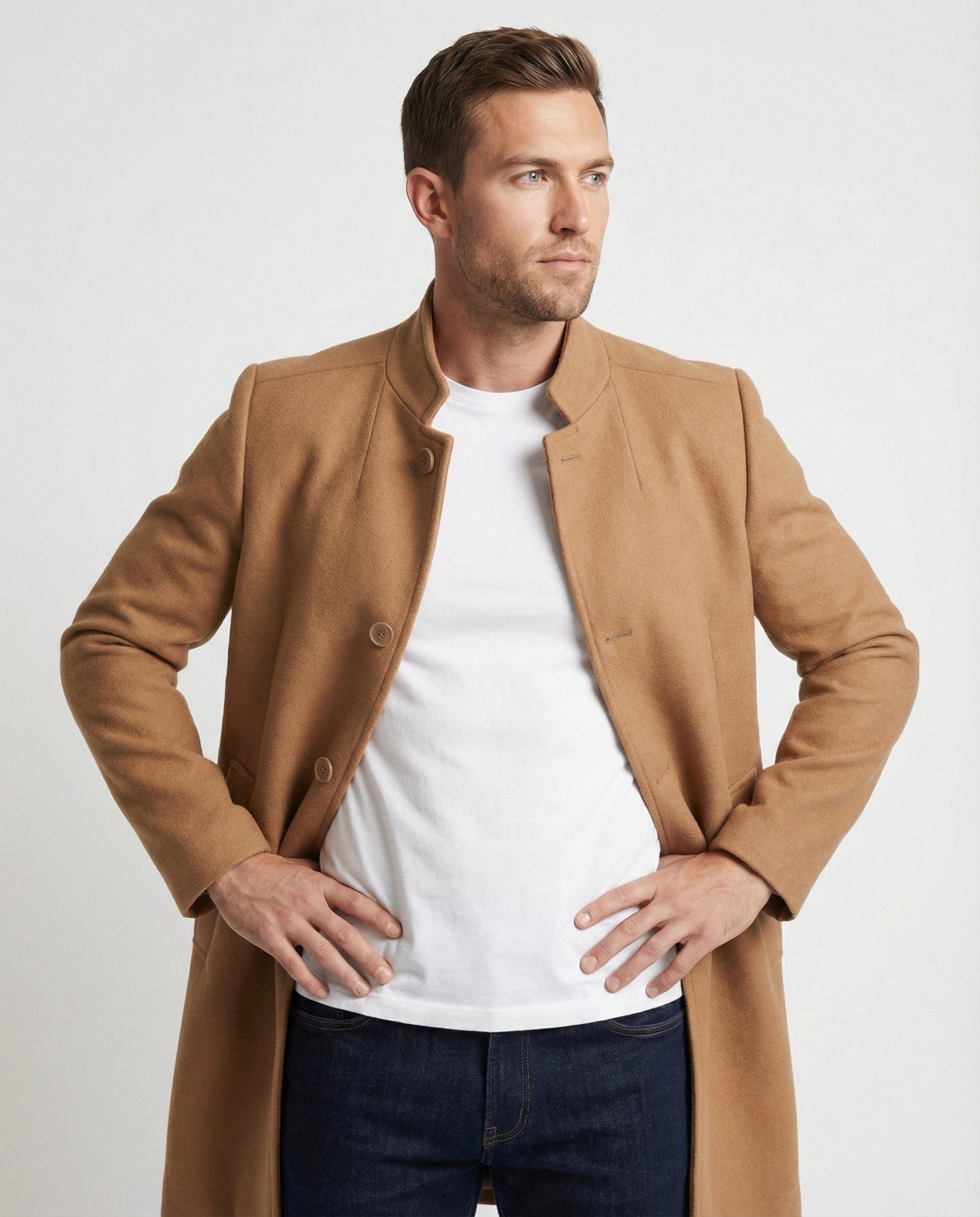 Herren Übergangsjacke Frühjahr Mit Knöpfen Modern