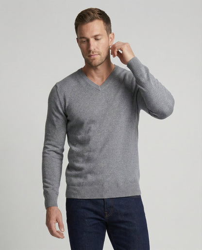 Feinstrick Pullover V-Ausschnitt Herren - BerlinGlamour