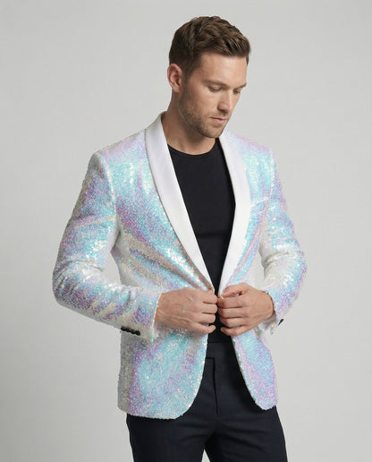 Pailletten Blazer Herren Glamour Schwarz - BerlinGlamour