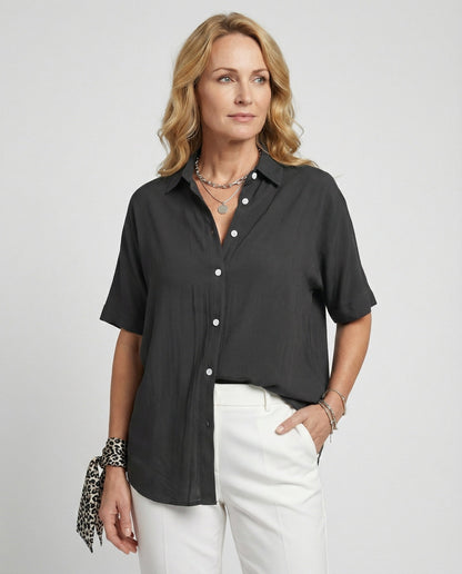 Damen Bluse Top V-Ausschnitt Elegant - BerlinGlamour