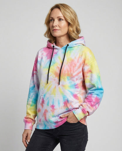 Damen Hoodie Batik Design Farbenfroh - BerlinGlamour