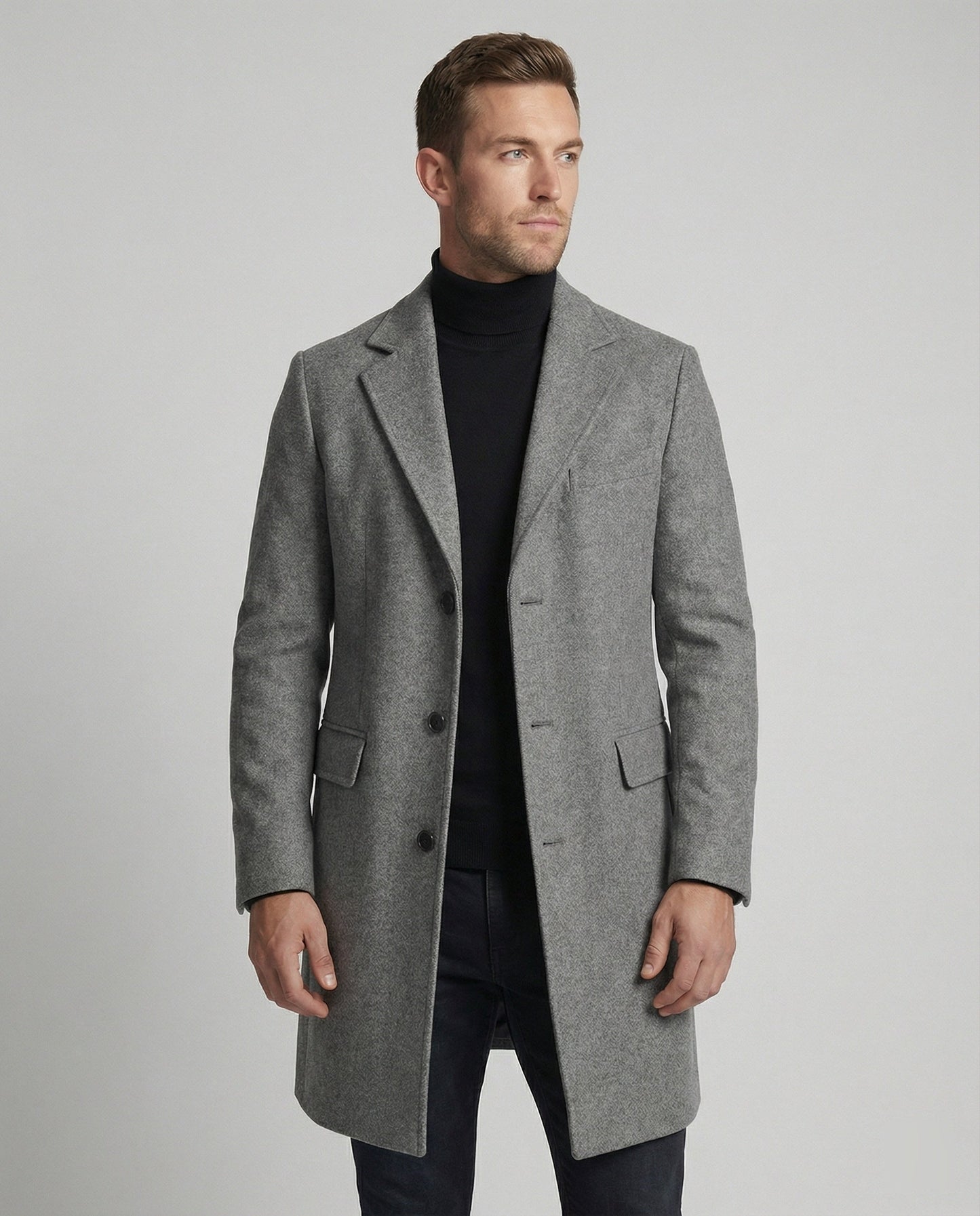 Herren Wintermantel Lang Revers Elegant - BerlinGlamour
