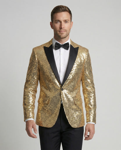 Eleganter Pailletten Blazer Herren Glitzer - BerlinGlamour