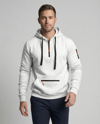 Herren Hoodie Sportlich Mit Reißverschluss Taschen - BerlinGlamour