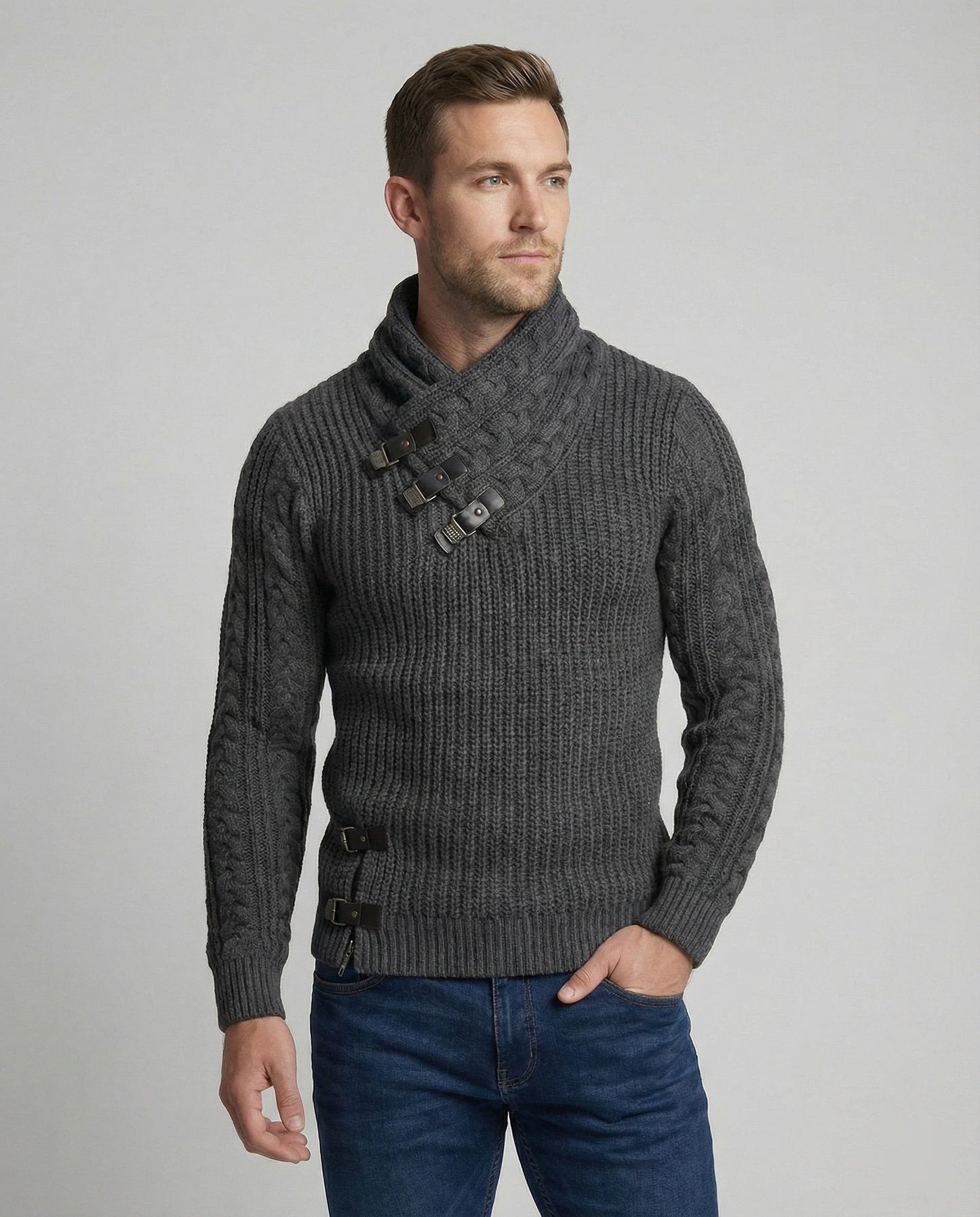 Asymmetrischer Strickpullover Herren Modern Trendy - BerlinGlamour