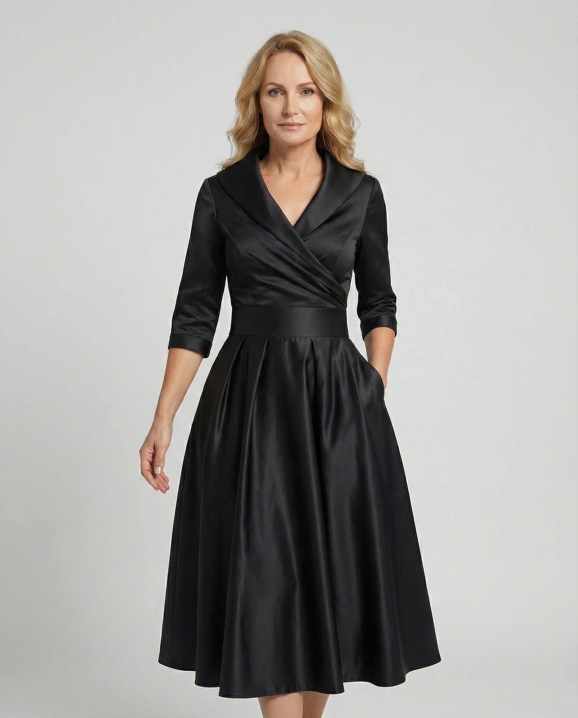 Chices Wickelkleid Mit Weitem Kragen Damen - BerlinGlamour